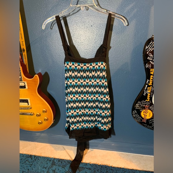 Bright blue peacock inspired dress by Inc size M NWT - Picture 4 of 11